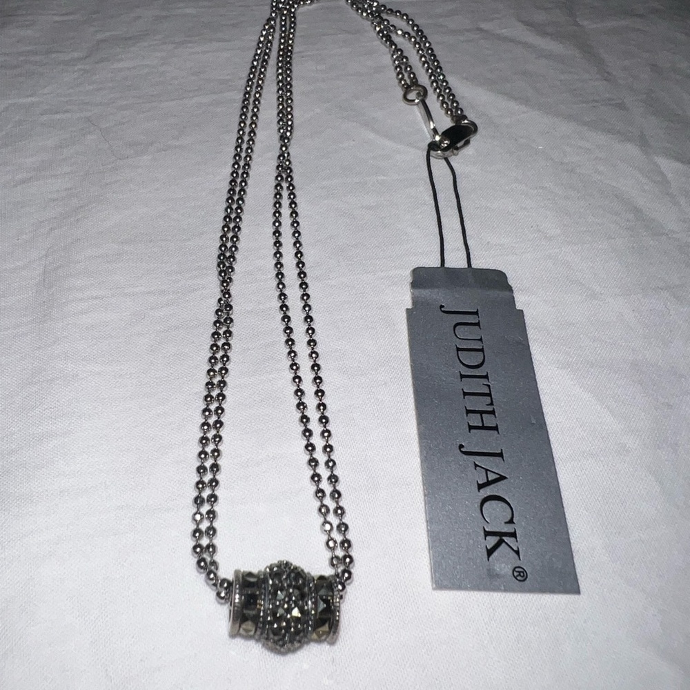 Judith Jack 925 Silver Necklace with Dark Accents